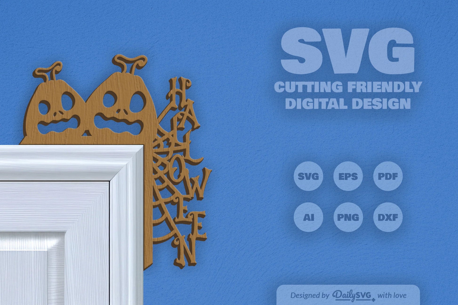 Halloween Pumpkin Door Corner Laser Cut Clipart SVG Bundle - CraftNest - Digital Crafting and Art