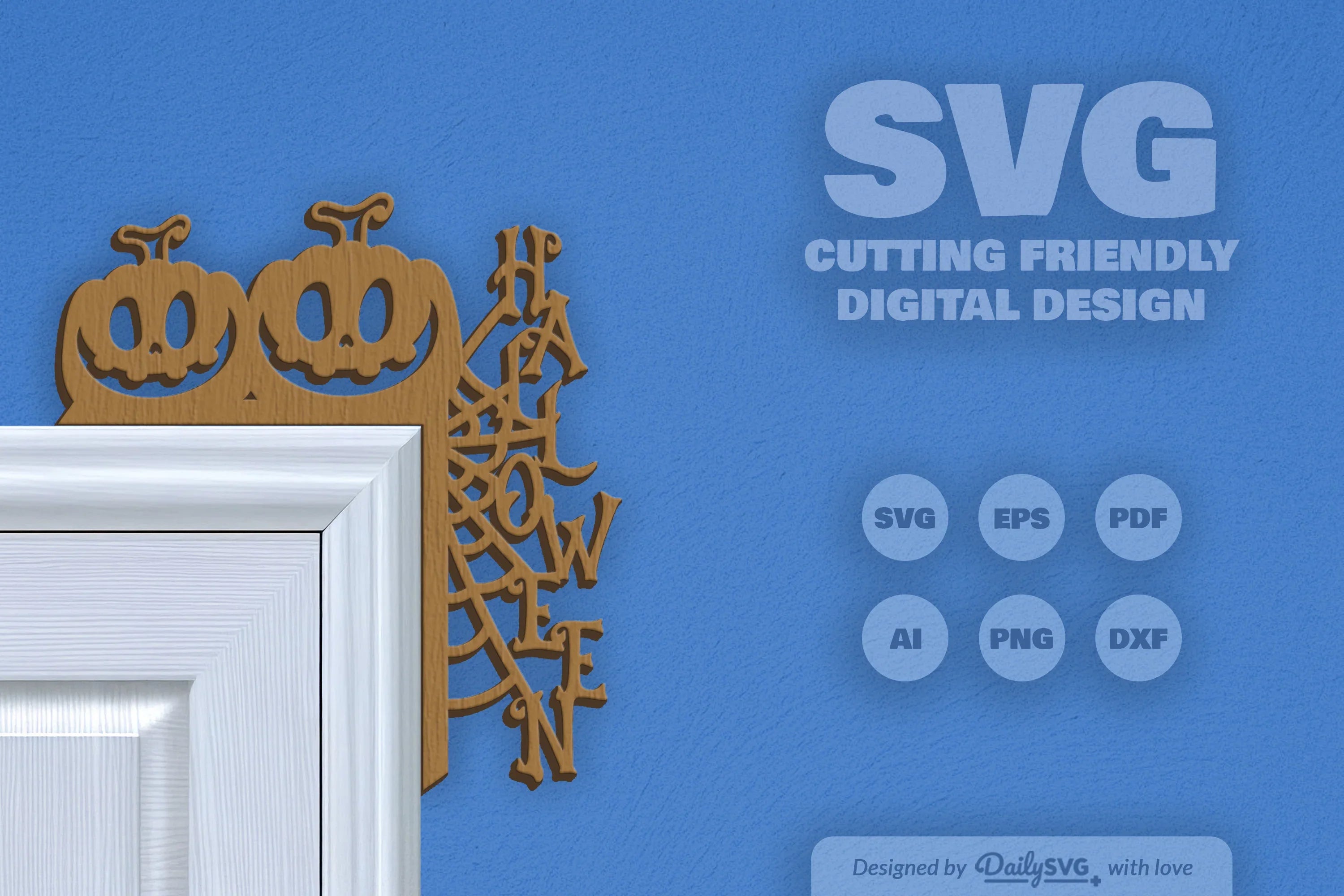 Halloween Pumpkin Door Corner Laser Cut Clipart SVG Bundle - CraftNest - Digital Crafting and Art
