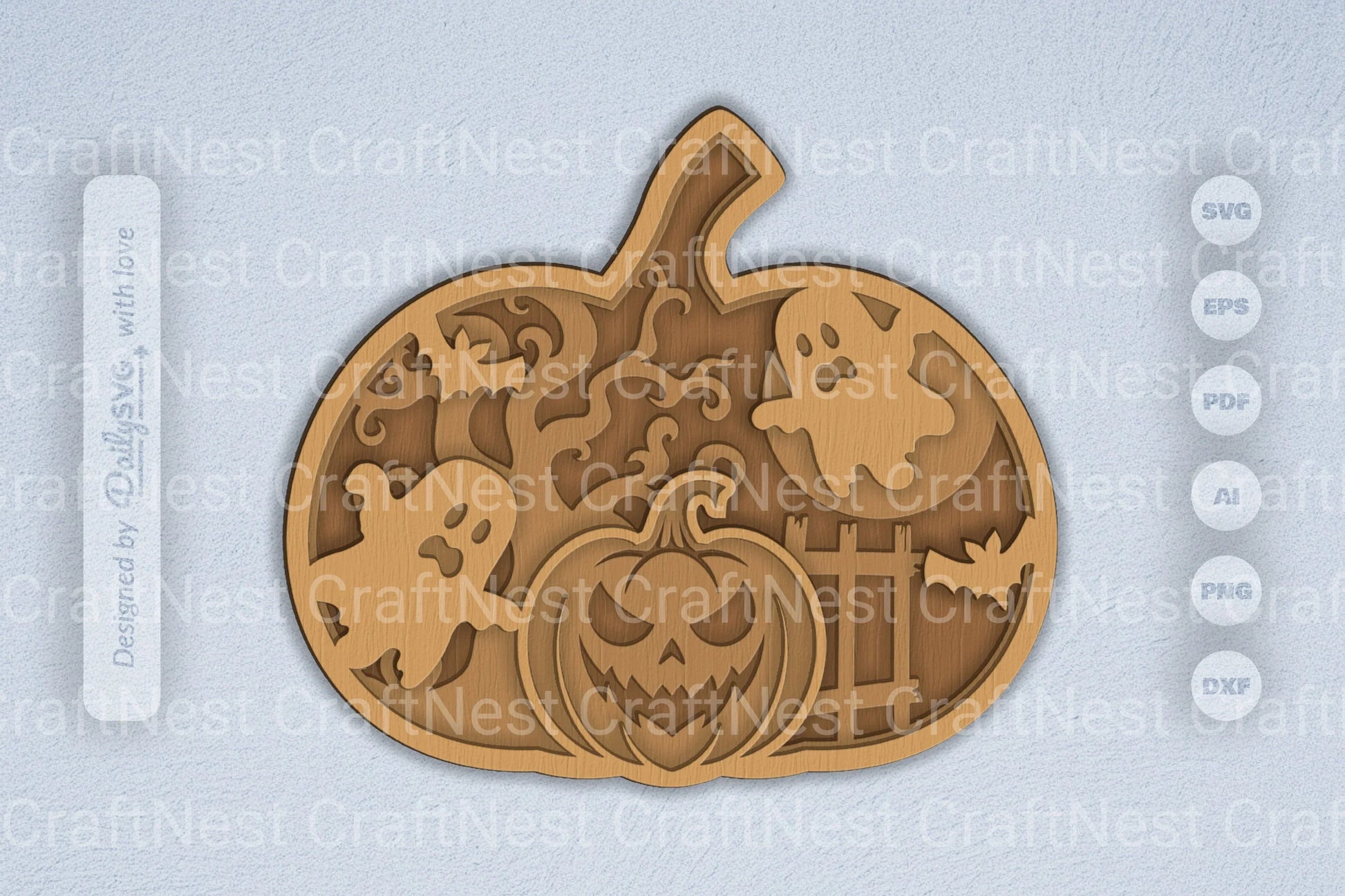 Halloween Pumpkin Ghost Laser Cut SVG Bundle - CraftNest - Digital Crafting and Art