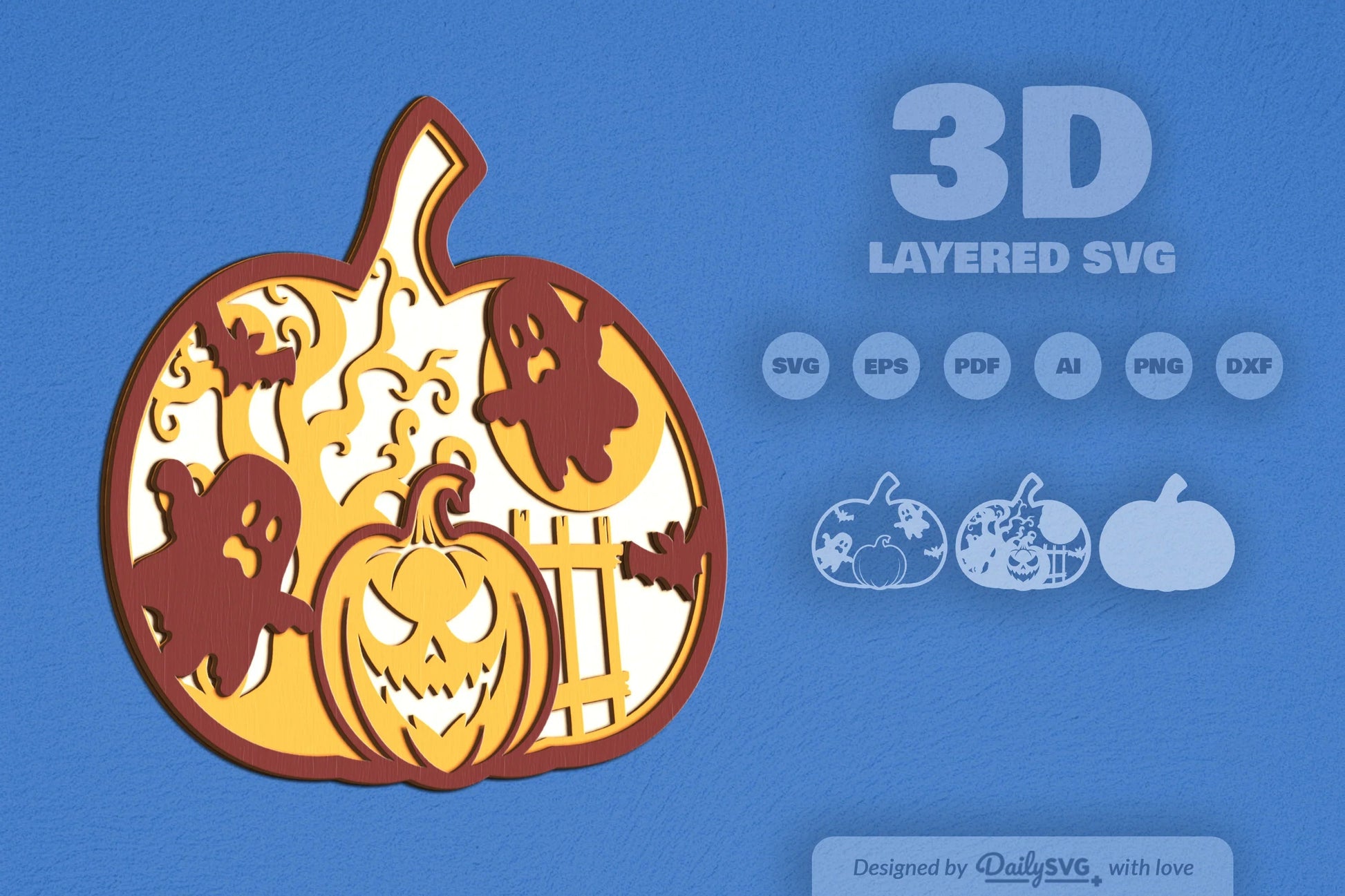 Halloween Pumpkin Ghost Laser Cut SVG Bundle - CraftNest - Digital Crafting and Art