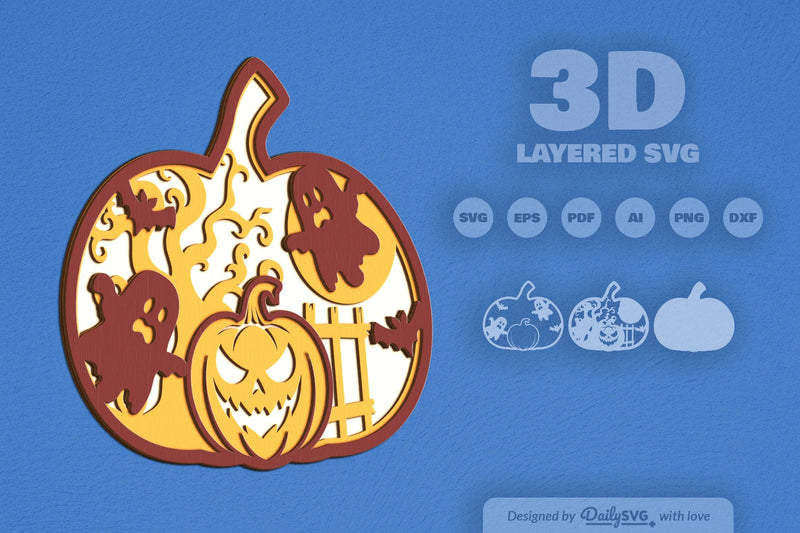 Halloween Pumpkin Ghost Laser Cut SVG Bundle - CraftNest - Digital Crafting and Art