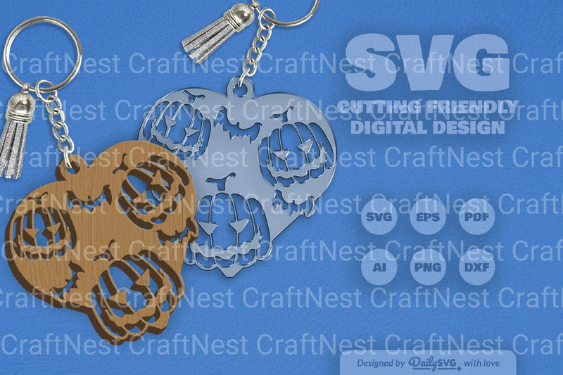 Halloween Pumpkin Heart SVG Bundle 3 - CraftNest - Digital Crafting and Art