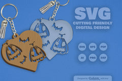 Halloween Pumpkin Heart Keychain Clipart SVG Bundle - CraftNest - Digital Crafting and Art