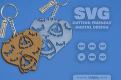 Halloween Pumpkin Heart Keychain Clipart SVG Bundle - CraftNest - Digital Crafting and Art