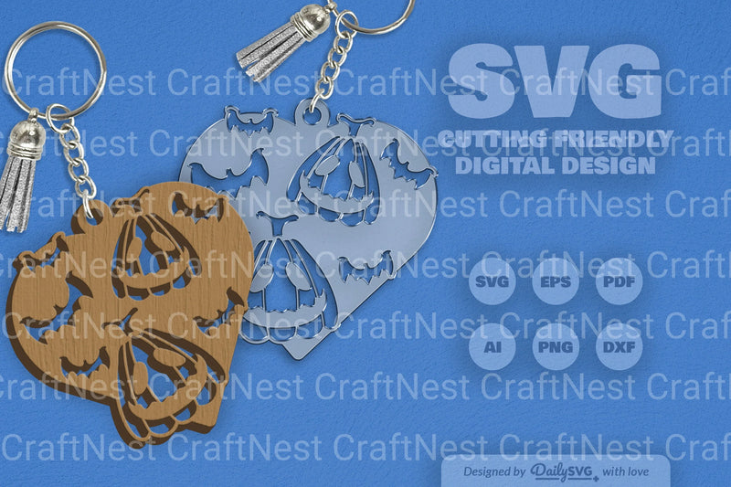 Halloween Pumpkin Heart SVG Bundle 6 - CraftNest - Digital Crafting and Art