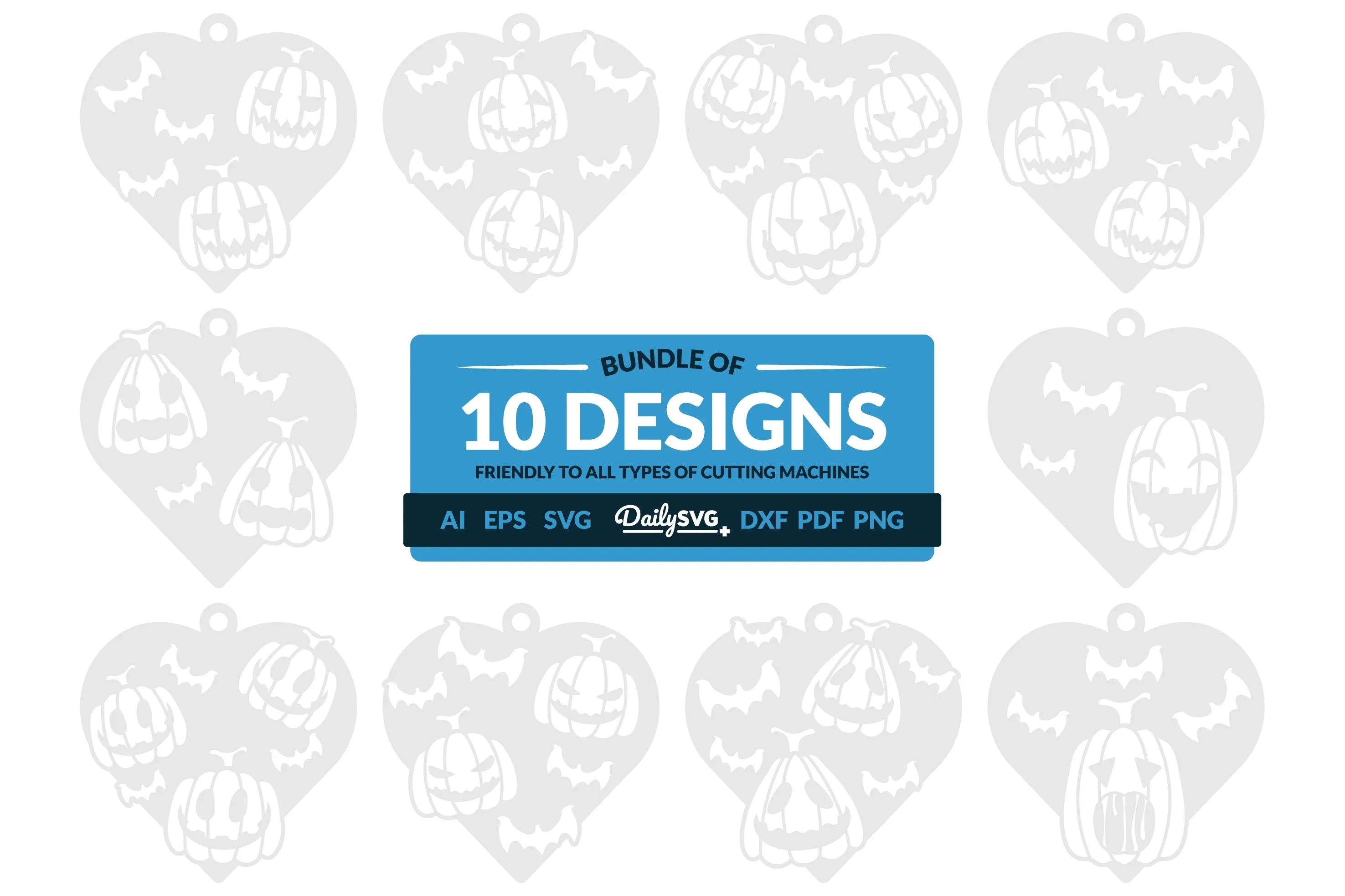 Halloween Pumpkin Heart Keychain Clipart SVG Bundle - CraftNest - Digital Crafting and Art