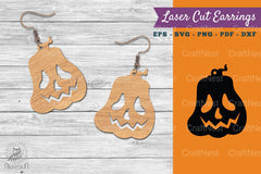 Halloween Pumpkin Laser Cut Earring SVG Bundle - CraftNest - Digital Crafting and Art