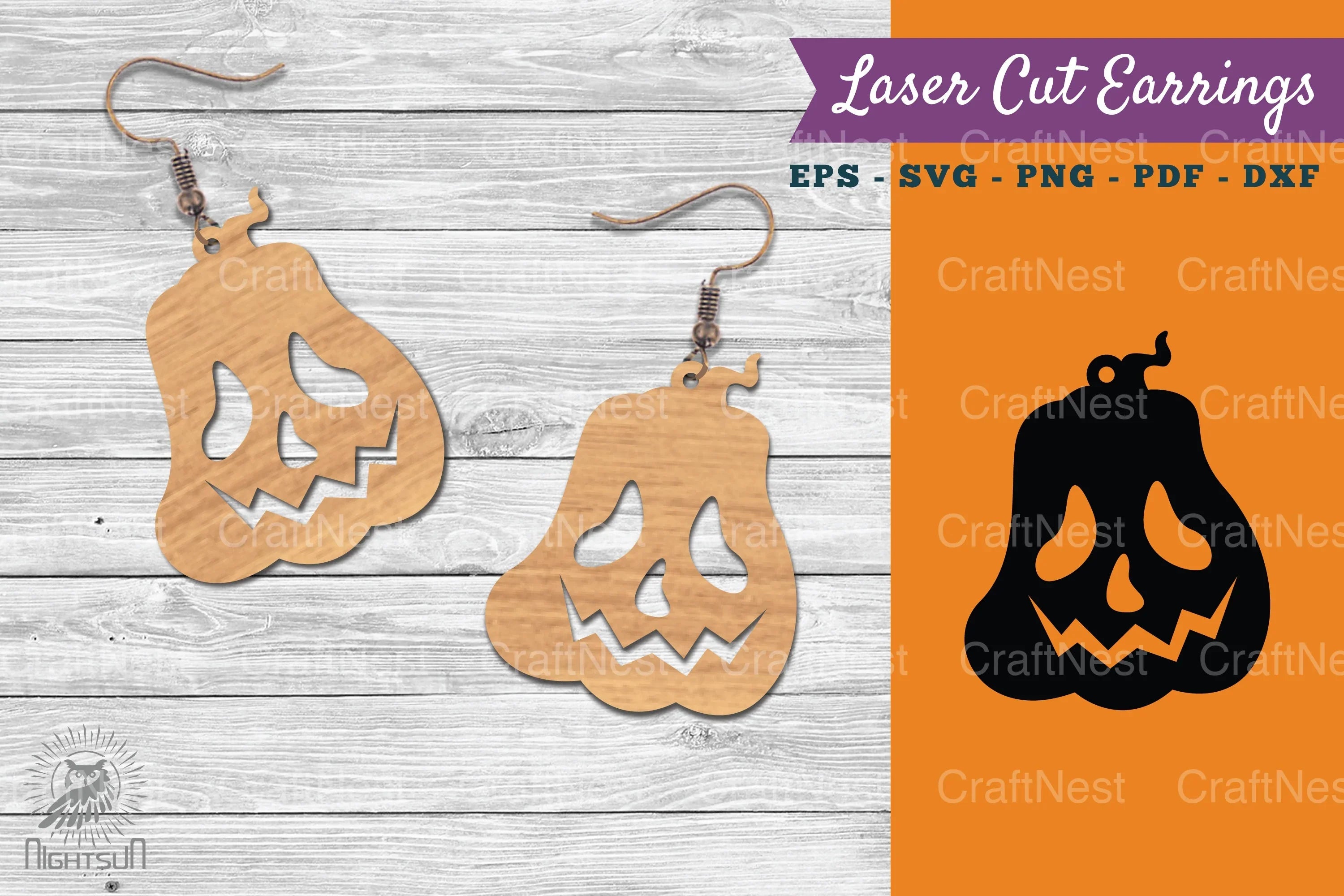Halloween Pumpkin Laser Cut Earring SVG Bundle - CraftNest - Digital Crafting and Art