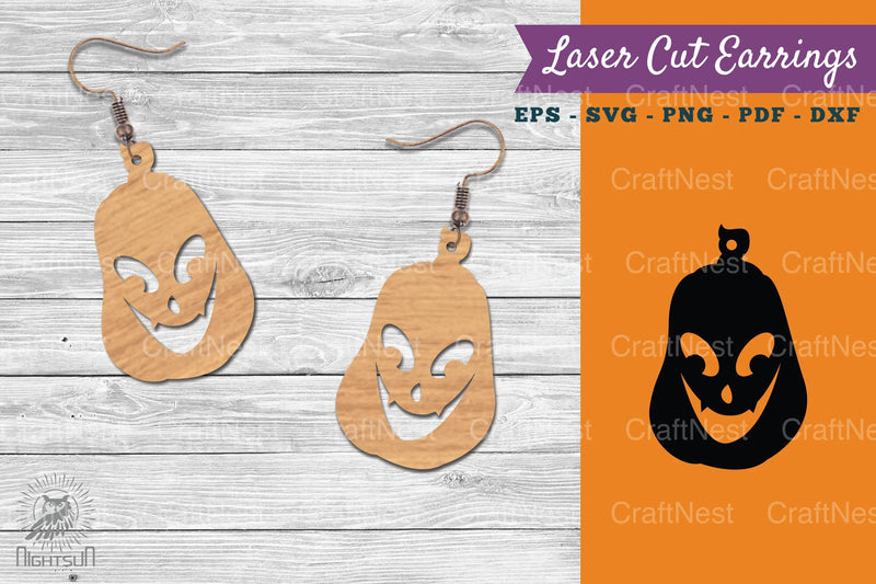 Halloween Pumpkin Laser Cut Earring SVG Bundle - CraftNest - Digital Crafting and Art