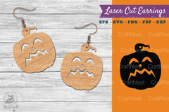Halloween Pumpkin Laser Cut Earring SVG Bundle - CraftNest - Digital Crafting and Art
