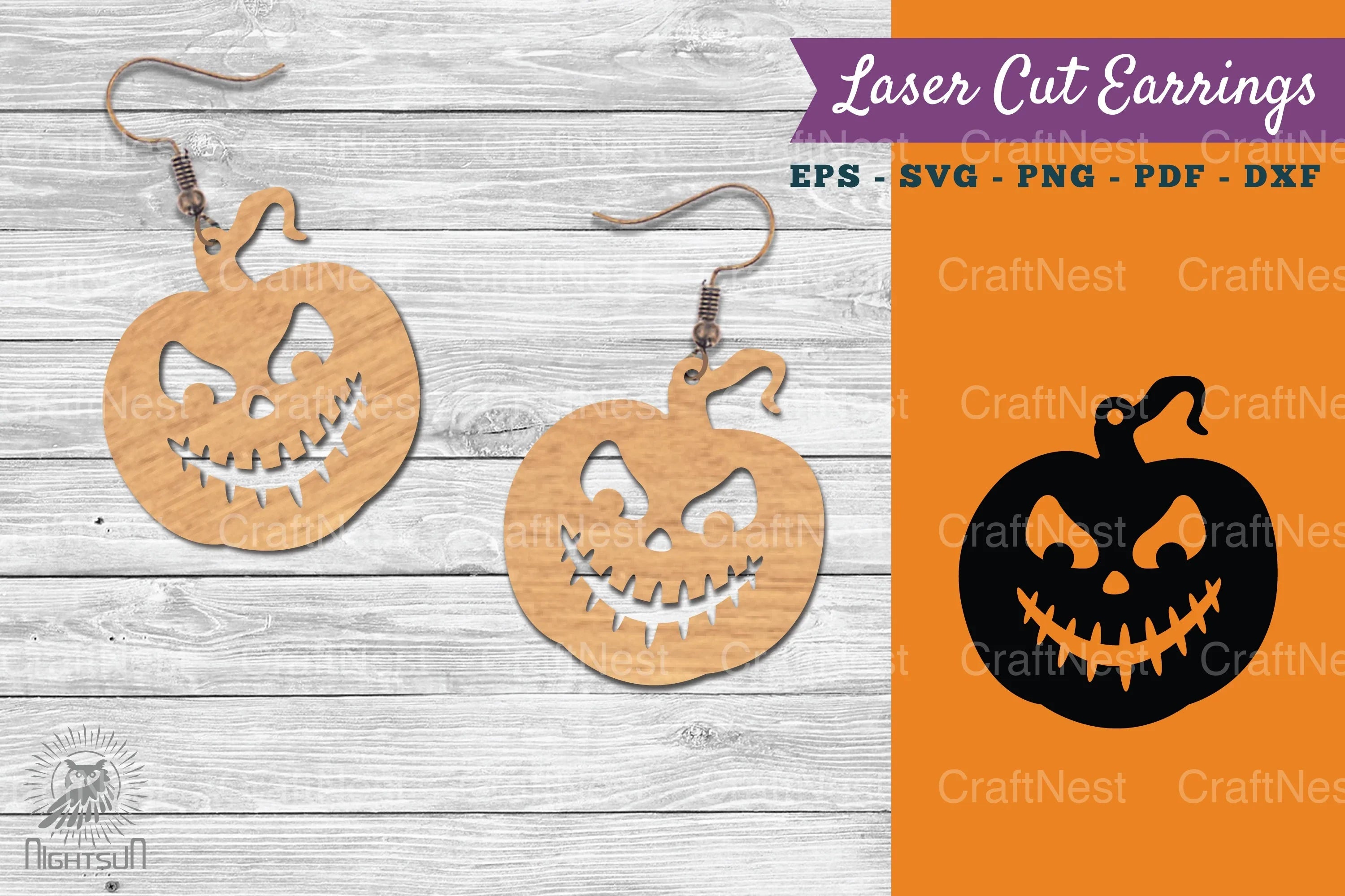 Halloween Pumpkin Laser Cut Earring SVG Bundle - CraftNest - Digital Crafting and Art