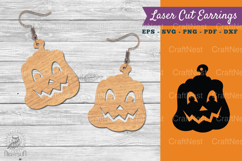 Halloween Pumpkin Laser Cut Earring SVG Bundle - CraftNest - Digital Crafting and Art