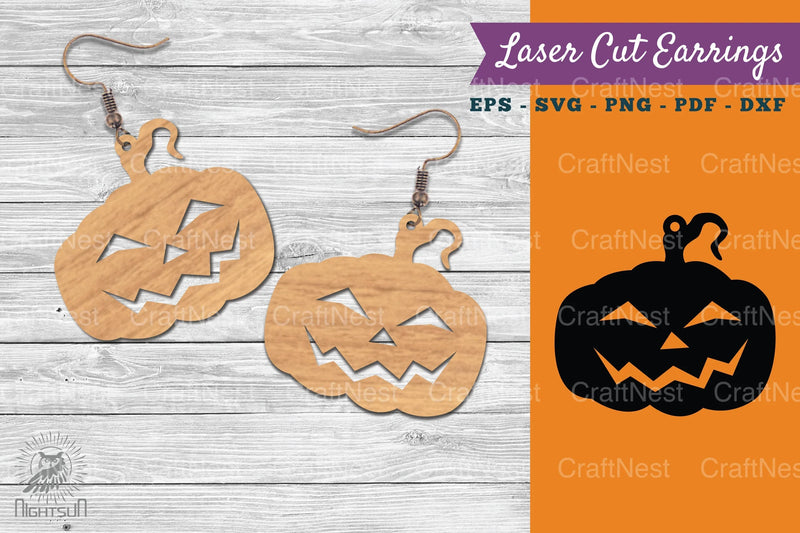 Halloween Pumpkin Laser Cut Earring SVG Bundle - CraftNest - Digital Crafting and Art