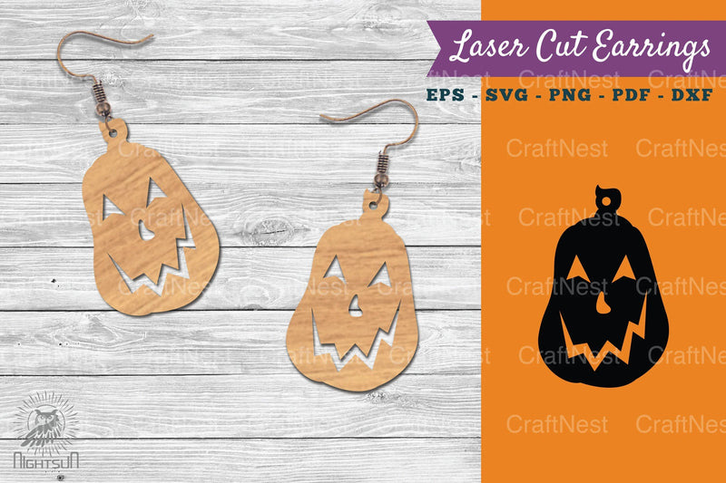 Halloween Pumpkin Laser Cut Earring SVG Bundle - CraftNest - Digital Crafting and Art