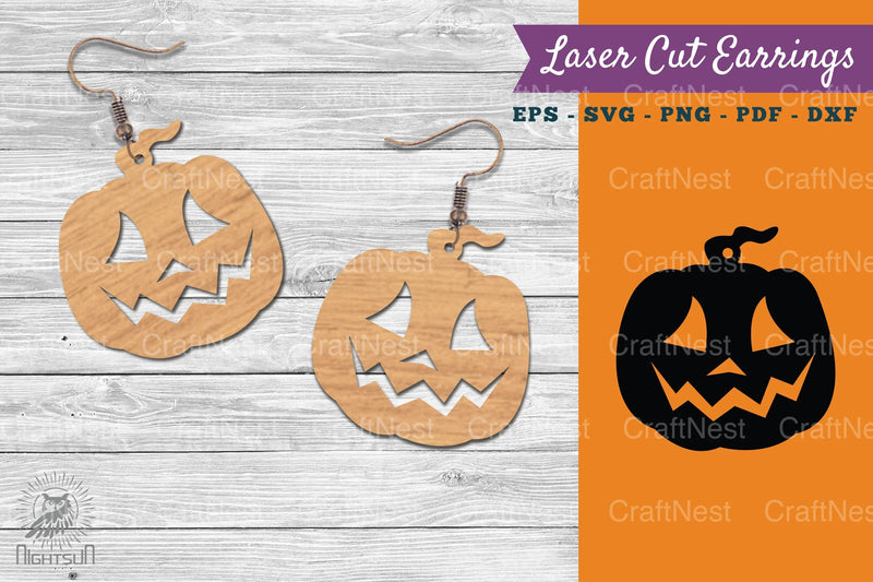 Halloween Pumpkin Laser Cut Earring SVG Bundle - CraftNest - Digital Crafting and Art