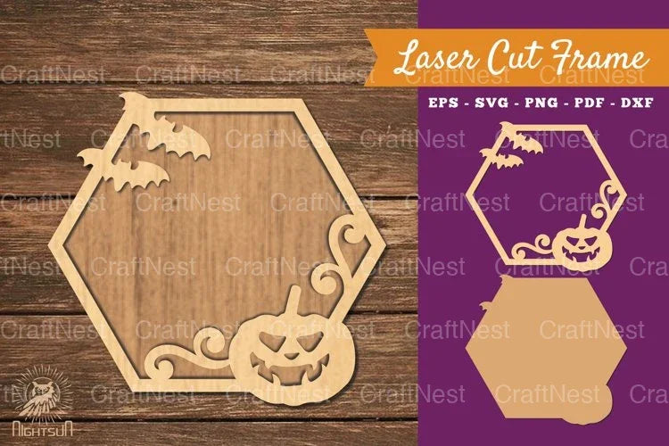 Halloween Pumpkin Laser Cut Frame Clipart Bundle - CraftNest - Digital Crafting and Art