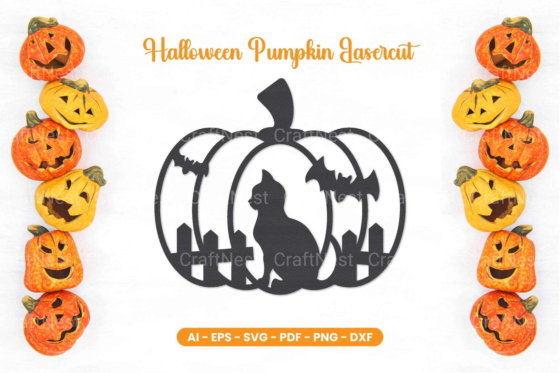 Halloween Pumpkin Lasercut SVG Bundle - CraftNest - Digital Crafting and Art