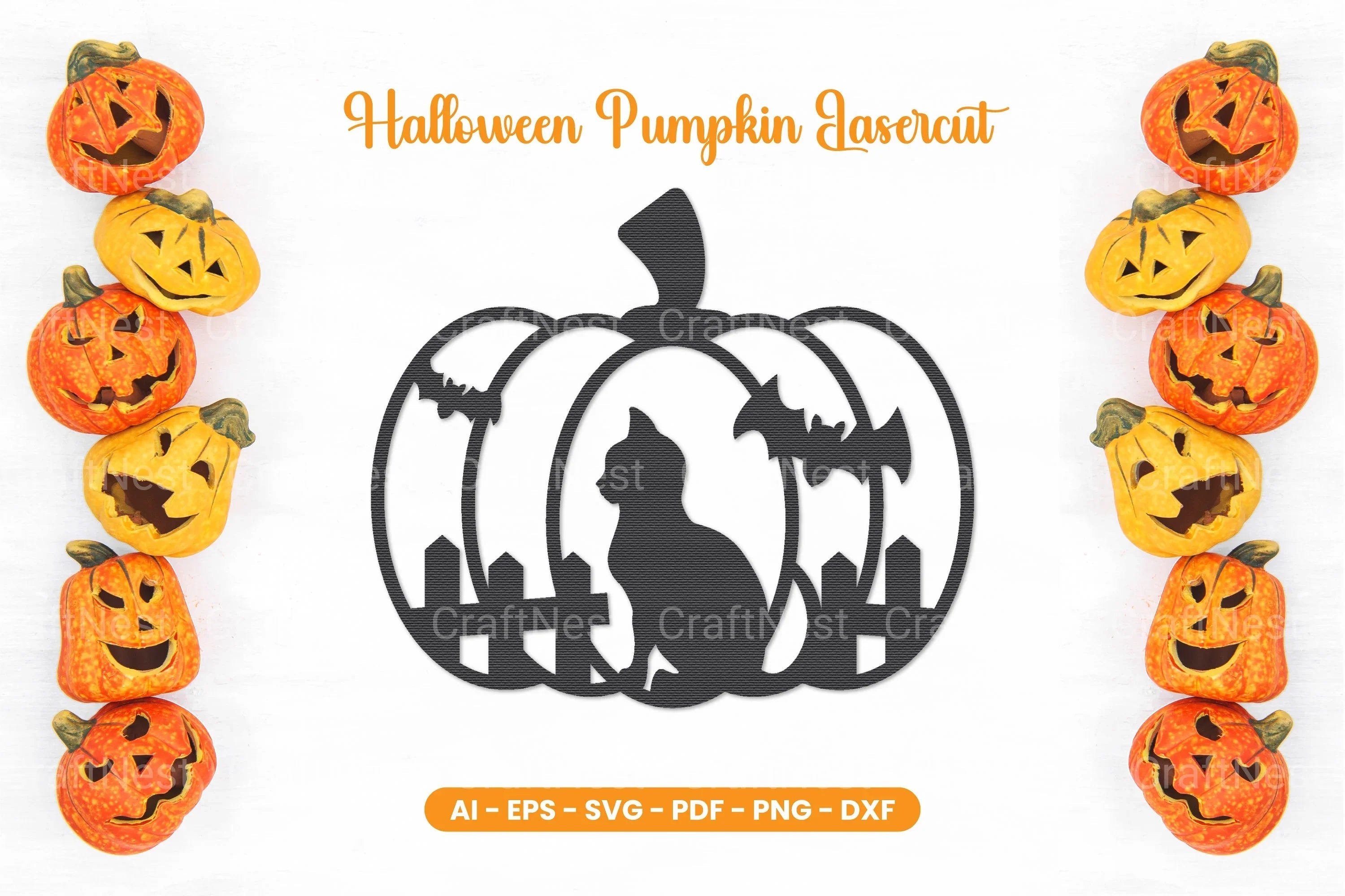Halloween Pumpkin Lasercut SVG Bundle - CraftNest - Digital Crafting and Art