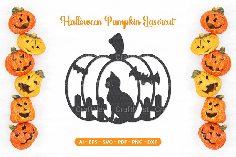 Halloween Pumpkin Lasercut SVG Bundle - CraftNest - Digital Crafting and Art