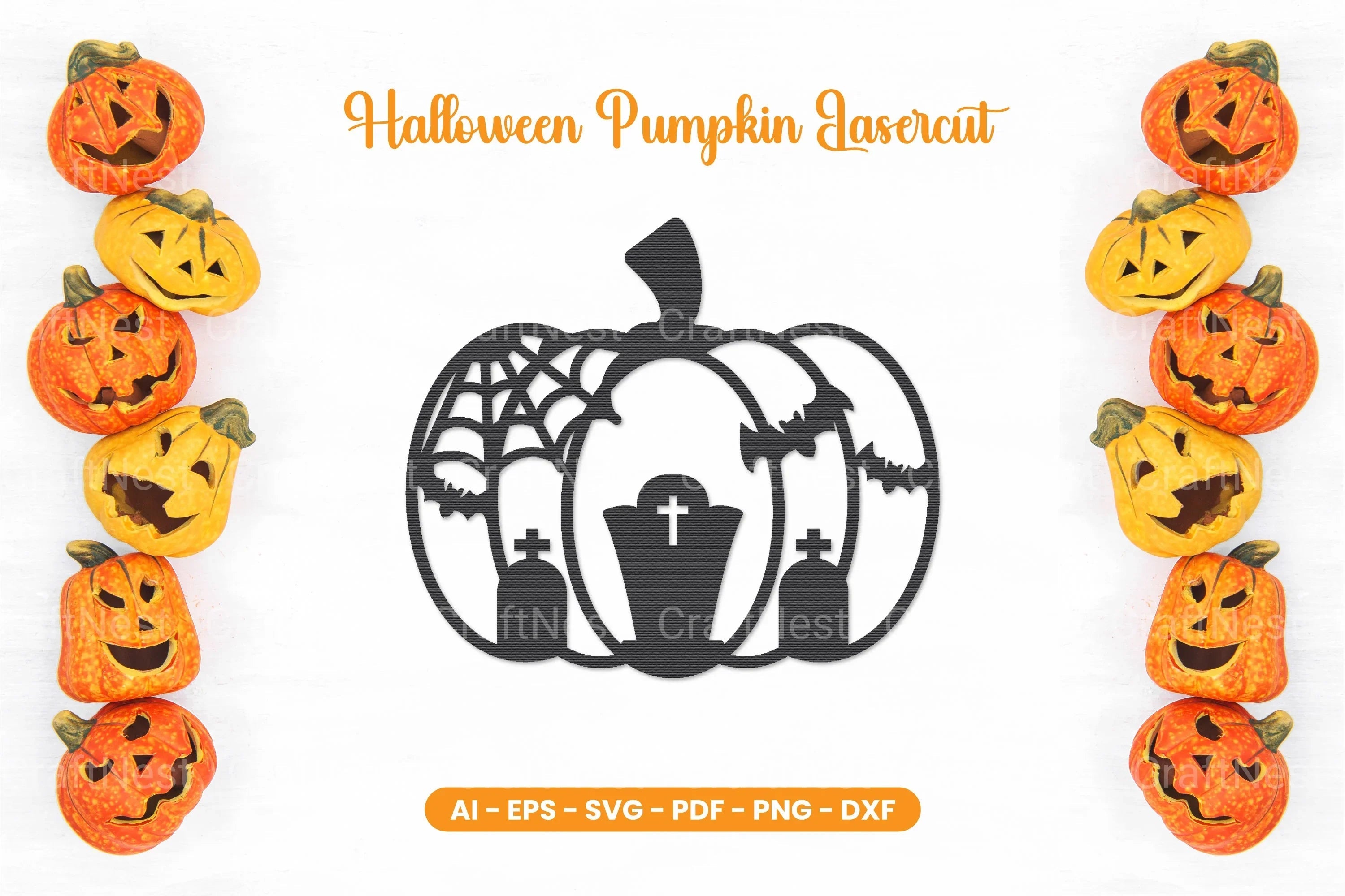Halloween Pumpkin Lasercut SVG Bundle - CraftNest - Digital Crafting and Art