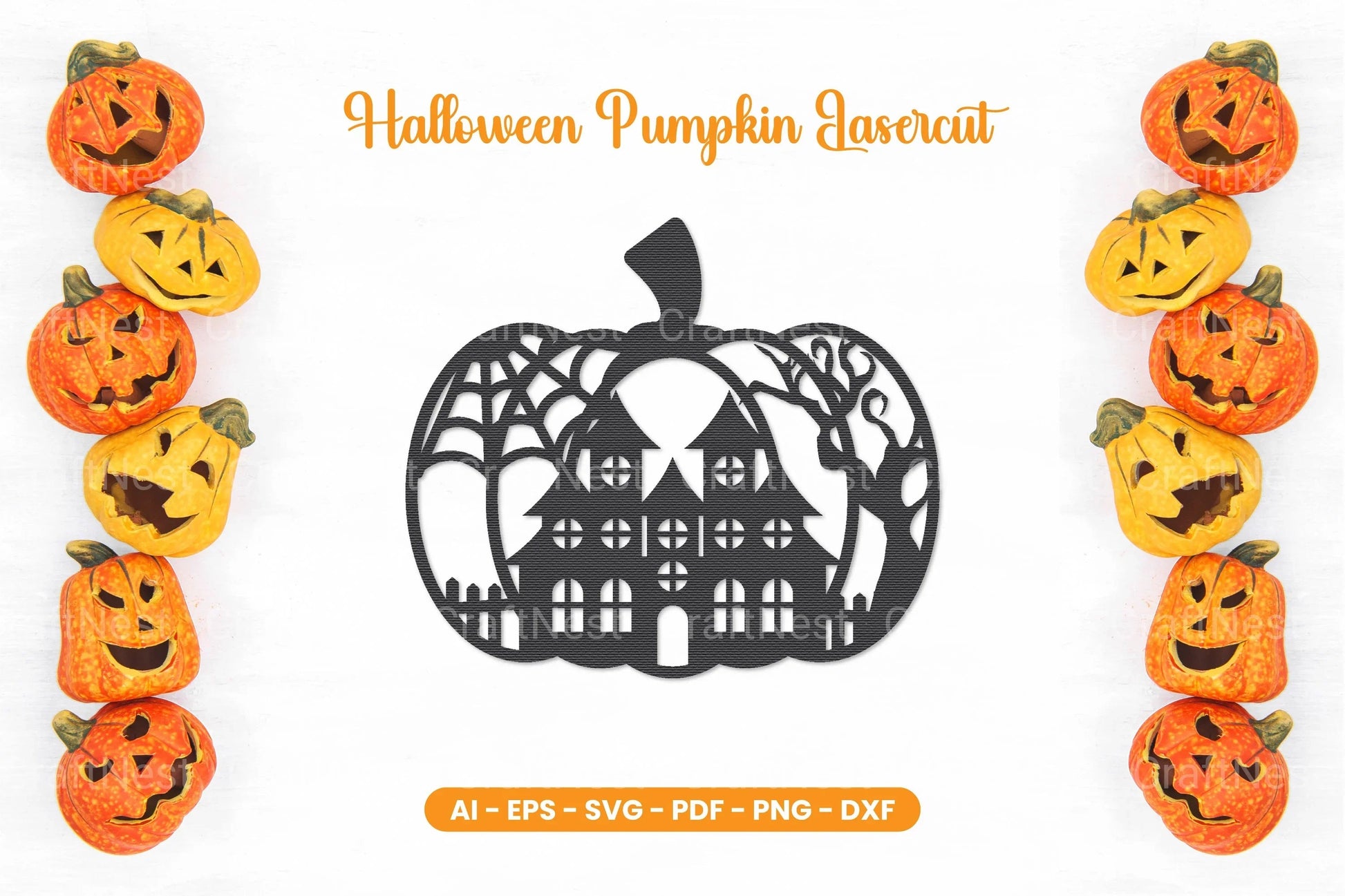 Halloween Pumpkin Lasercut SVG Bundle - CraftNest - Digital Crafting and Art
