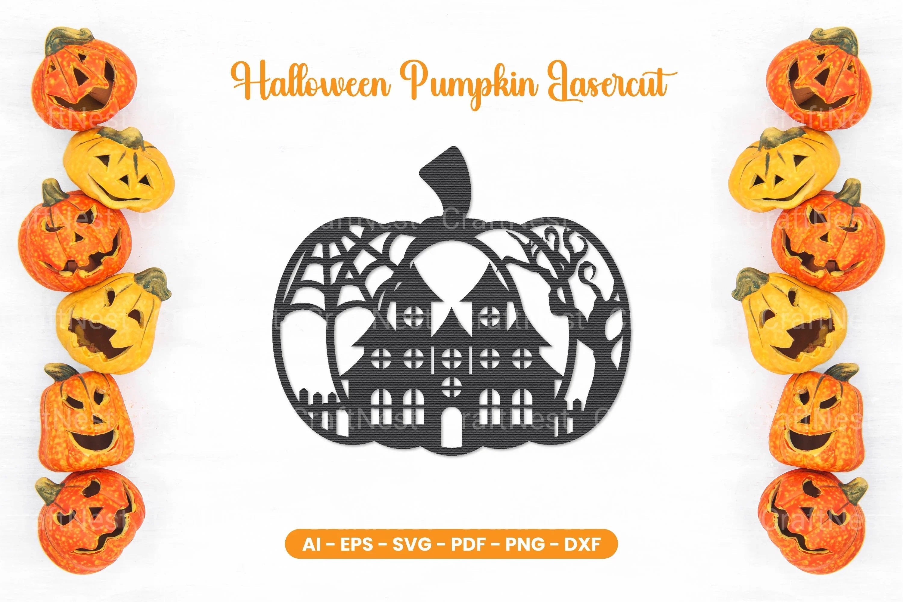 Halloween Pumpkin Lasercut SVG Bundle - CraftNest - Digital Crafting and Art