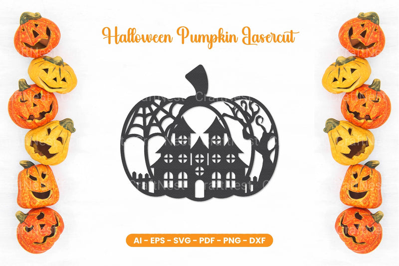 Halloween Pumpkin Lasercut SVG Bundle - CraftNest - Digital Crafting and Art