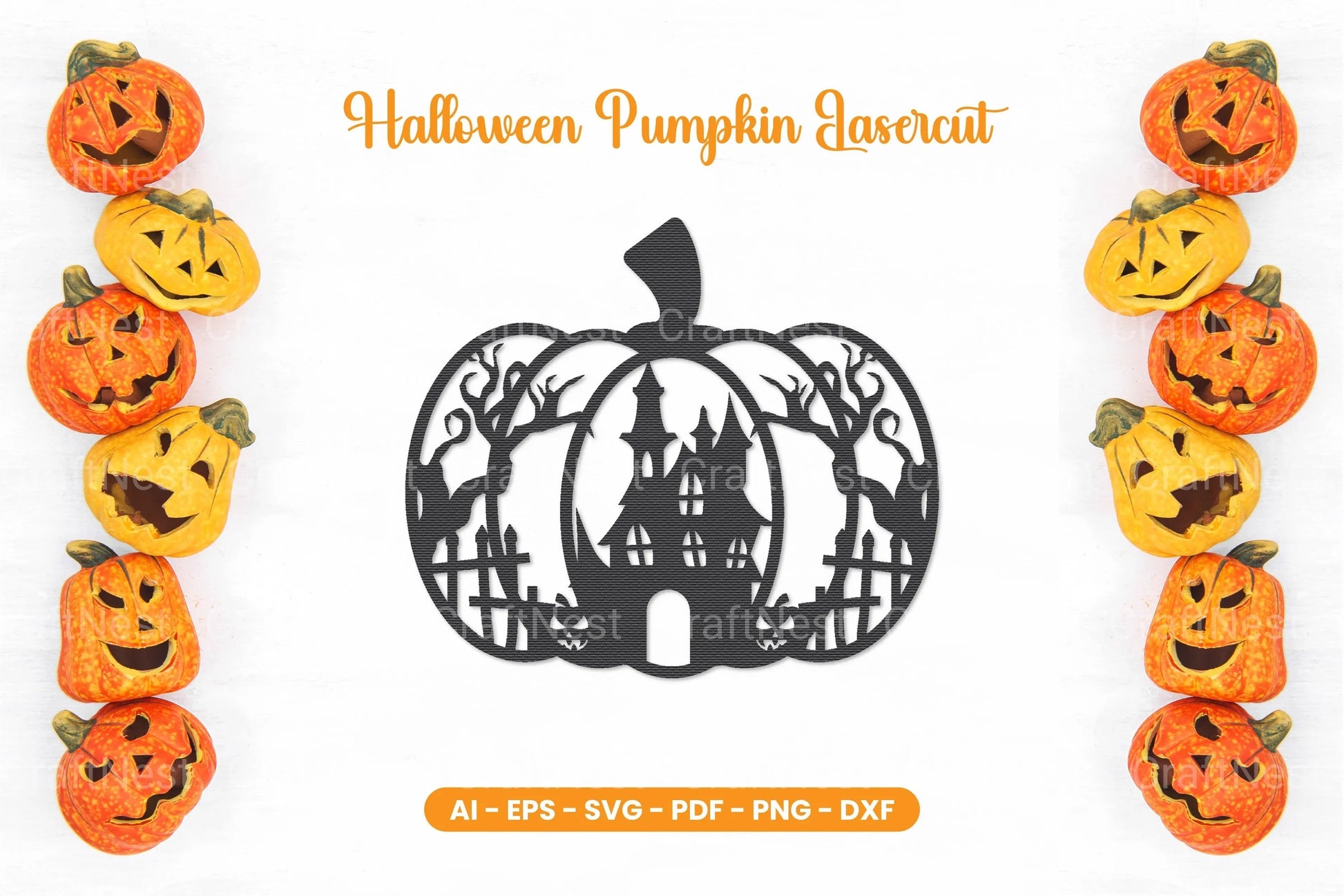 Halloween Pumpkin Lasercut SVG Bundle - CraftNest - Digital Crafting and Art