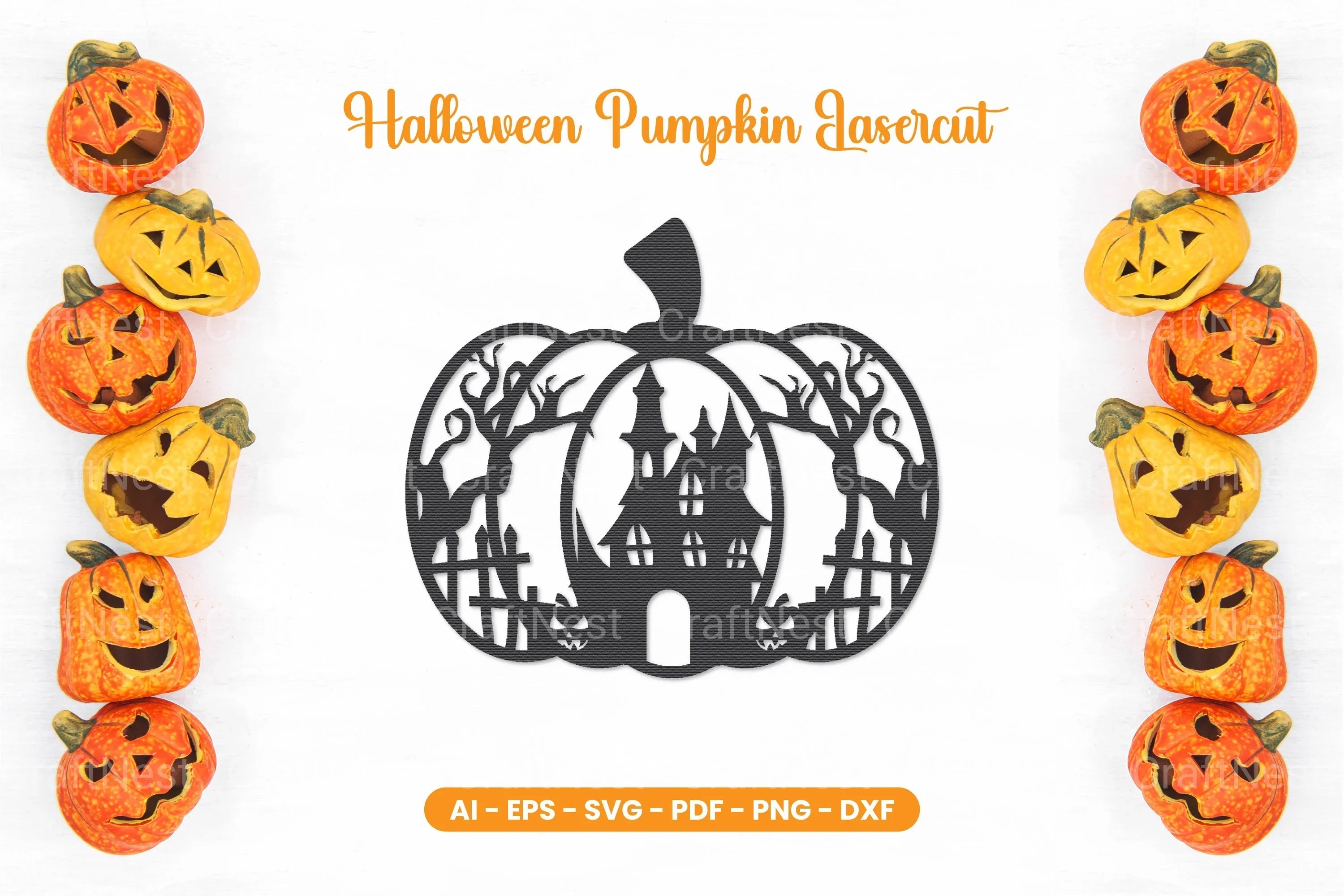Halloween Pumpkin Lasercut SVG Bundle - CraftNest - Digital Crafting and Art
