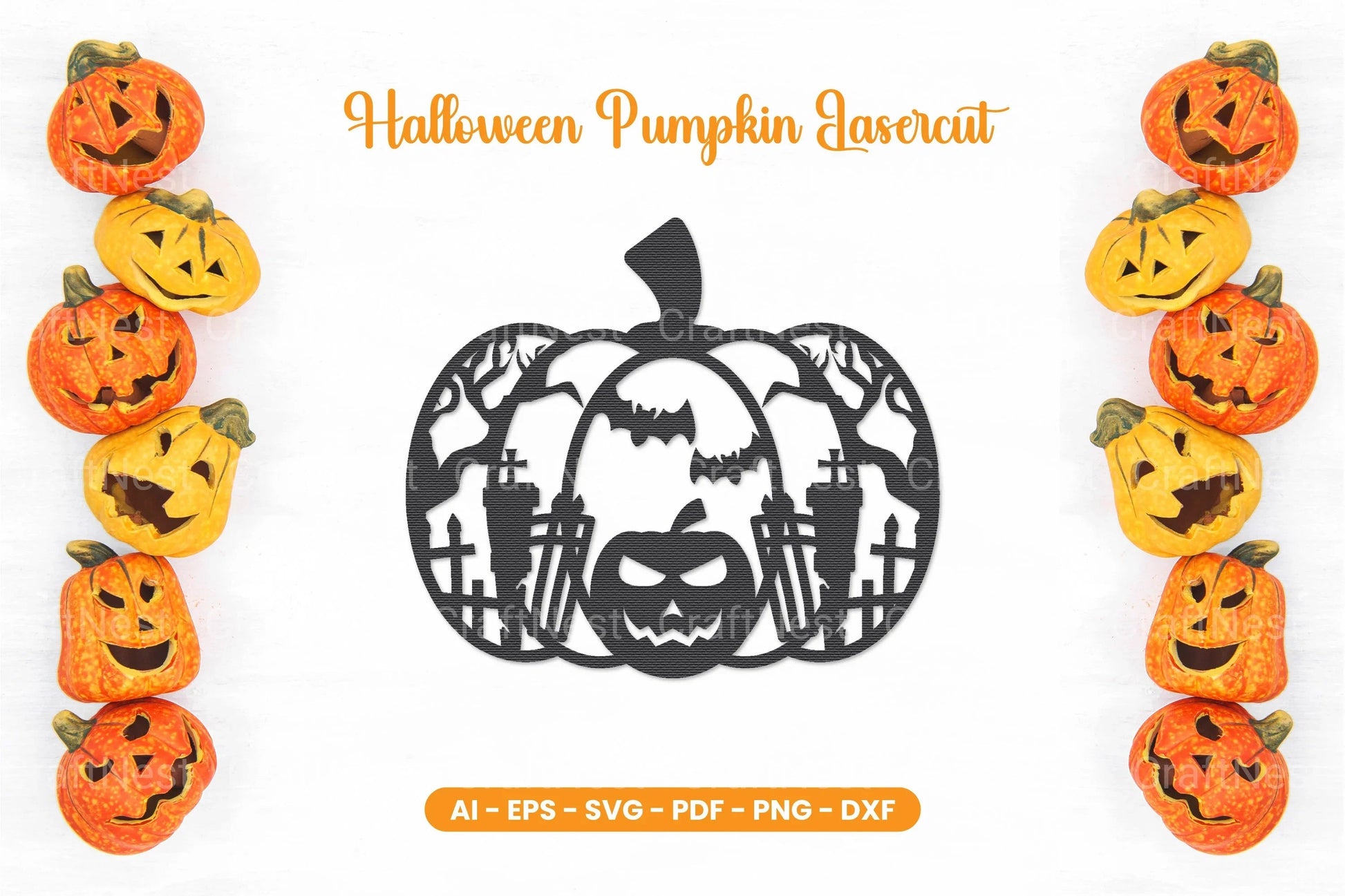 Halloween Pumpkin Lasercut SVG Bundle - CraftNest - Digital Crafting and Art