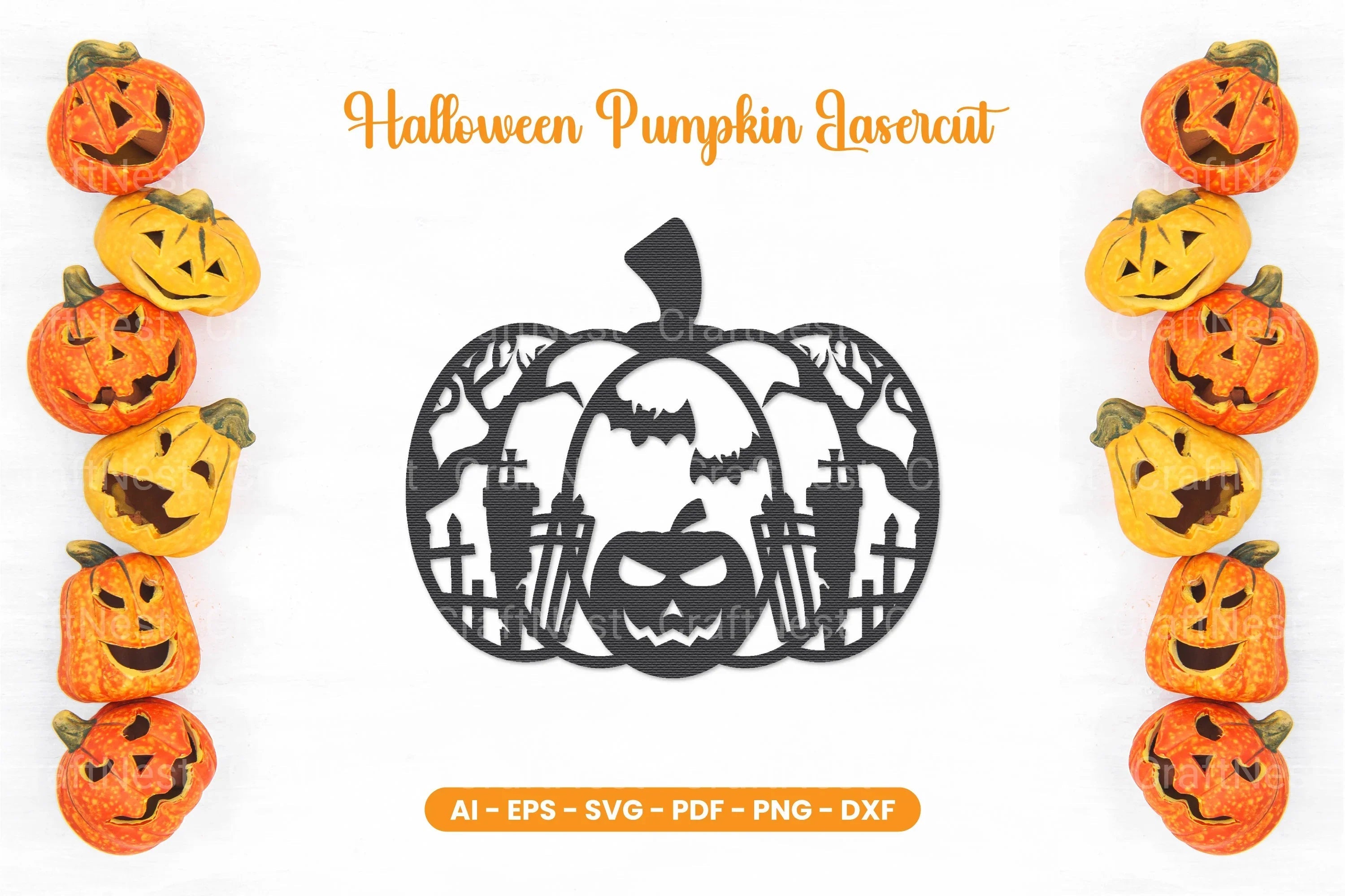 Halloween Pumpkin Lasercut SVG Bundle - CraftNest - Digital Crafting and Art
