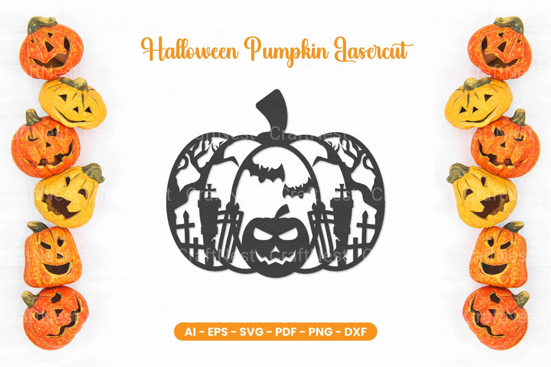 Halloween Pumpkin Lasercut SVG Bundle - CraftNest - Digital Crafting and Art