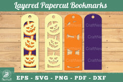 Halloween Pumpkin Layered Papercut Bookmarks Clipart Bundle - CraftNest - Digital Crafting and Art
