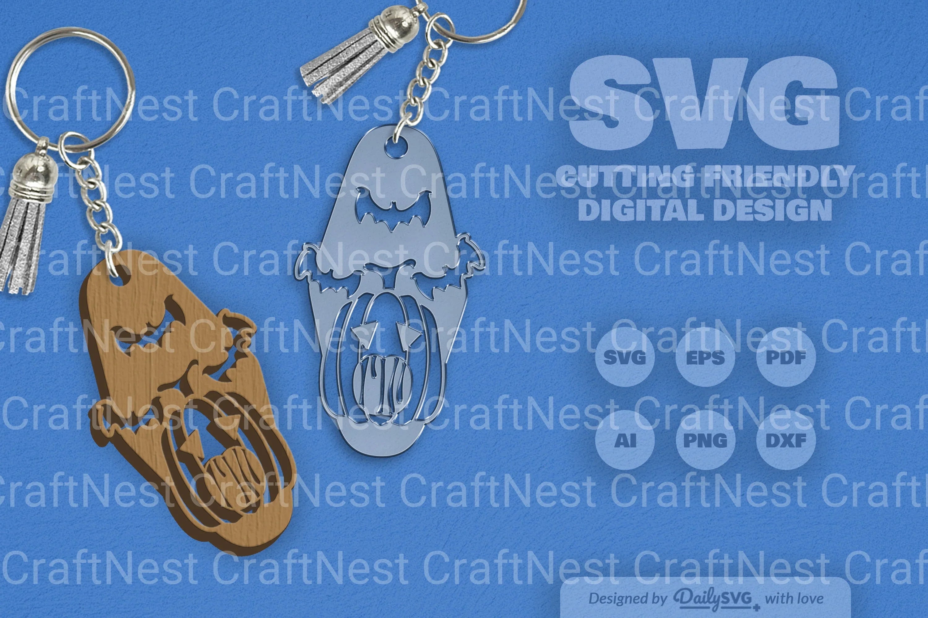 Halloween Pumpkin Motel Keychain Clipart SVG Bundle