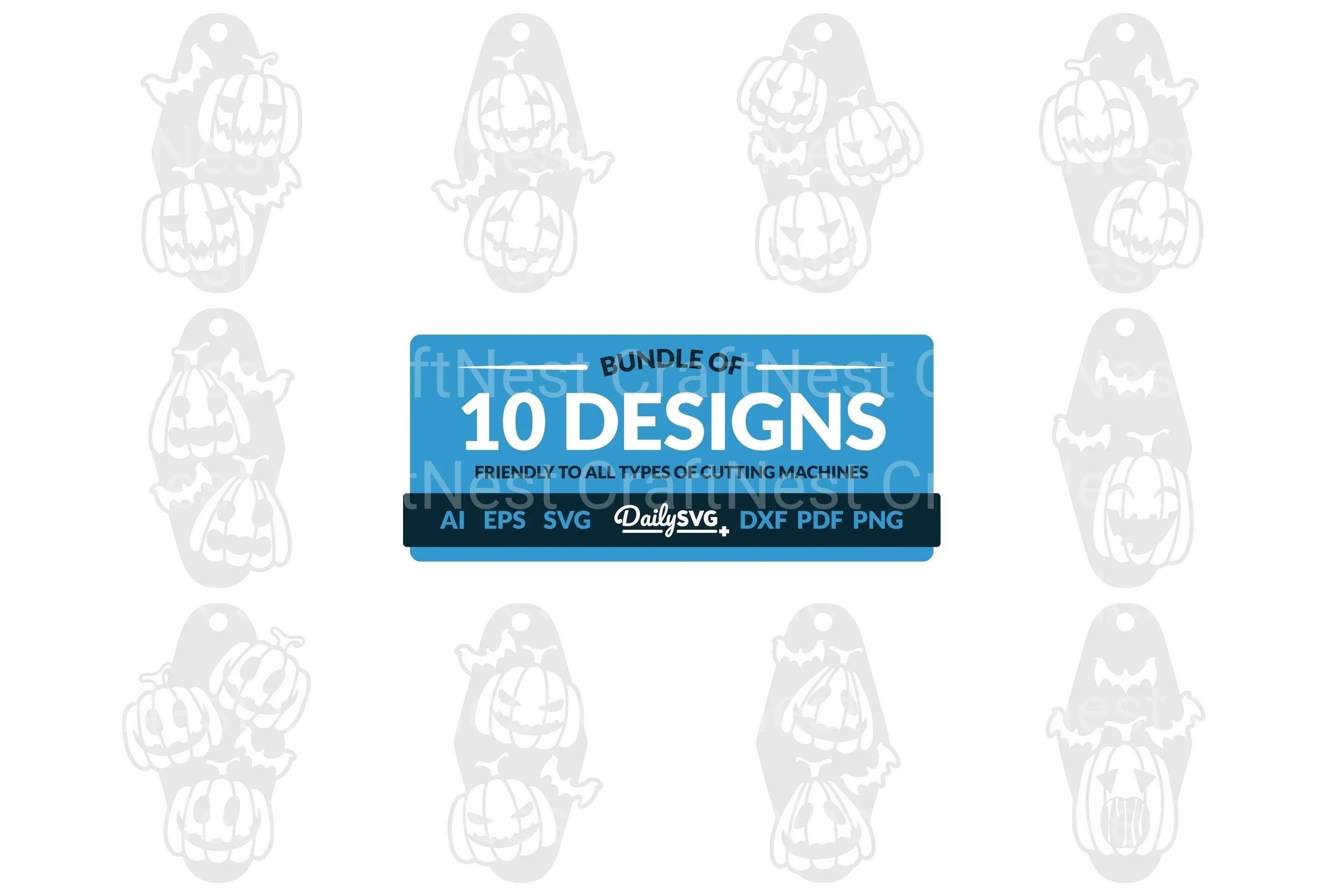 Halloween Pumpkin Motel Keychain Clipart SVG Bundle