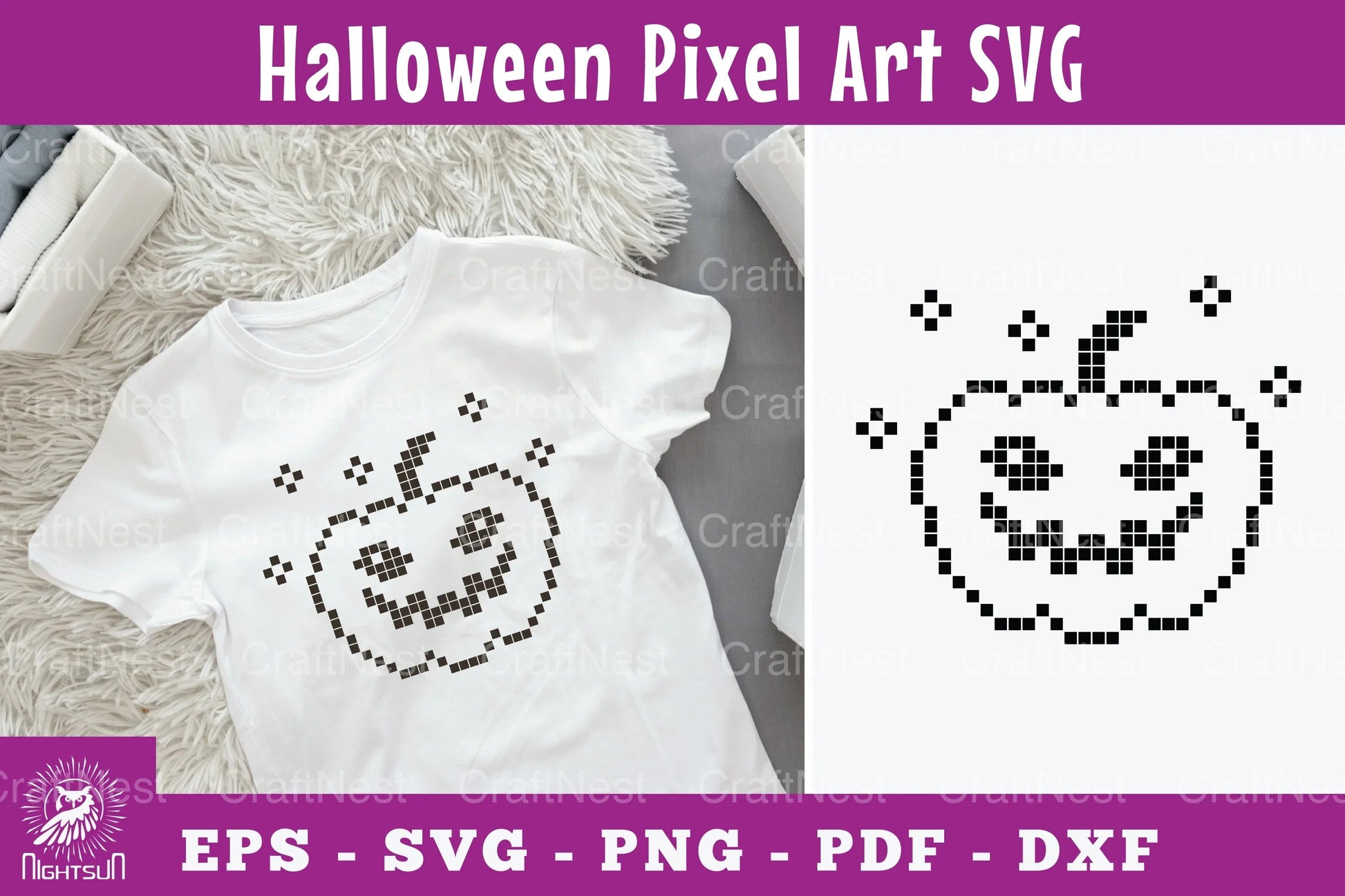 Halloween Pumpkin Pixel Art Clipart Bundle - CraftNest - Digital Crafting and Art