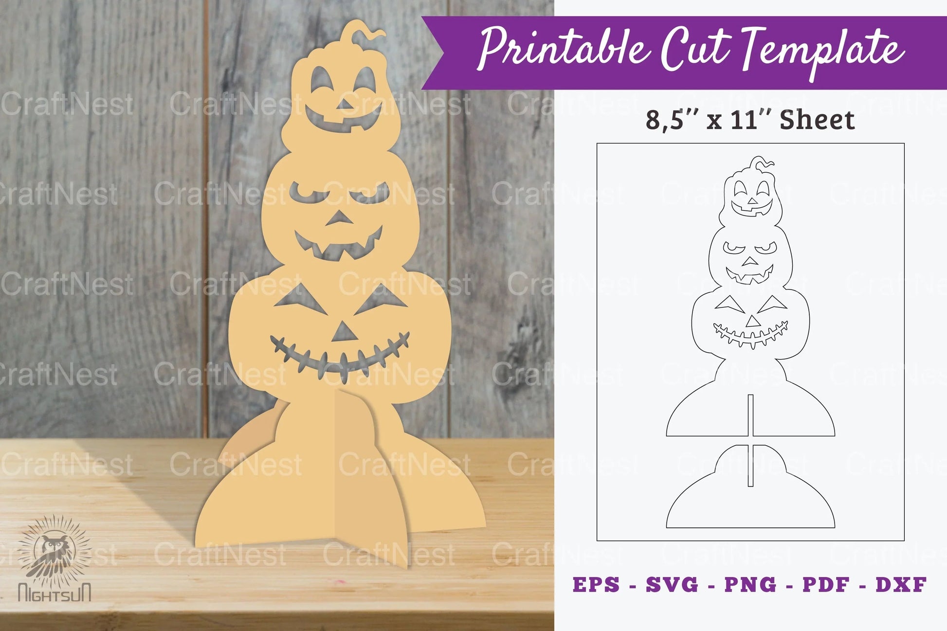 Halloween Pumpkin Printable Cut Template Bundle - CraftNest - Digital Crafting and Art