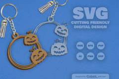Halloween Pumpkin Keychain Clipart SVG Bundle - CraftNest - Digital Crafting and Art