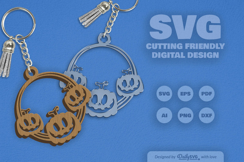 Halloween Pumpkin Keychain Clipart SVG Bundle - CraftNest - Digital Crafting and Art