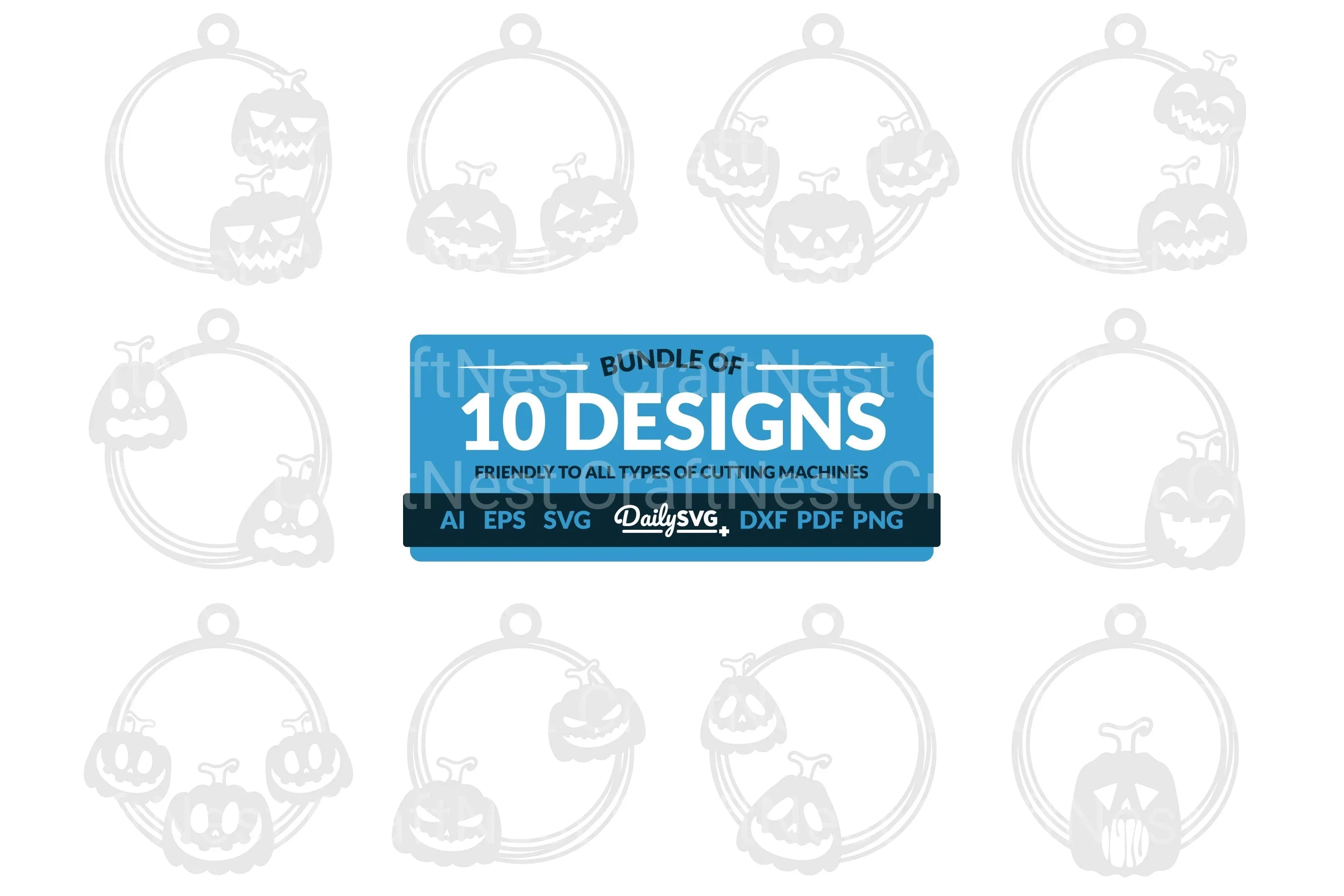 Halloween Pumpkin Keychain Clipart SVG Bundle
