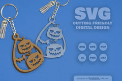 Halloween Pumpkin Tear Drop Keychain Clipart - CraftNest - Digital Crafting and Art