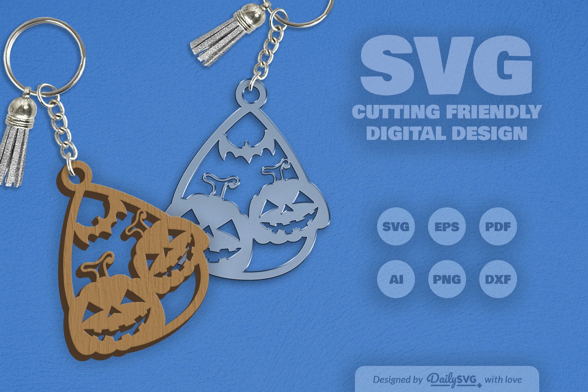 Halloween Pumpkin Tear Drop Keychain Clipart - CraftNest - Digital Crafting and Art