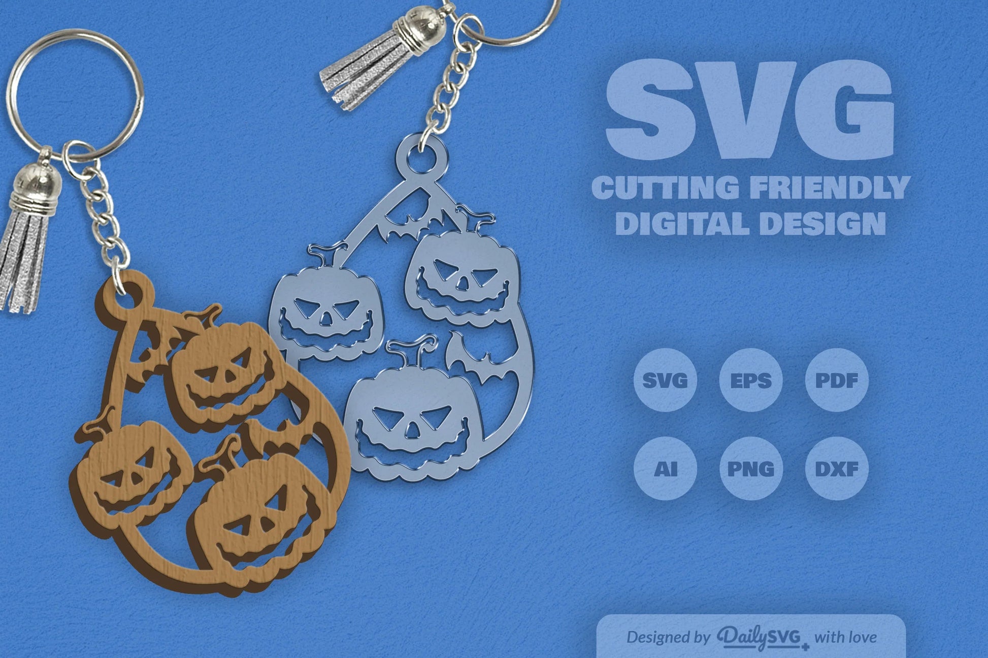 Halloween Pumpkin Tear Drop Keychain Clipart - CraftNest - Digital Crafting and Art