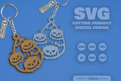 Halloween Pumpkin Tear Drop Keychain Clipart - CraftNest - Digital Crafting and Art