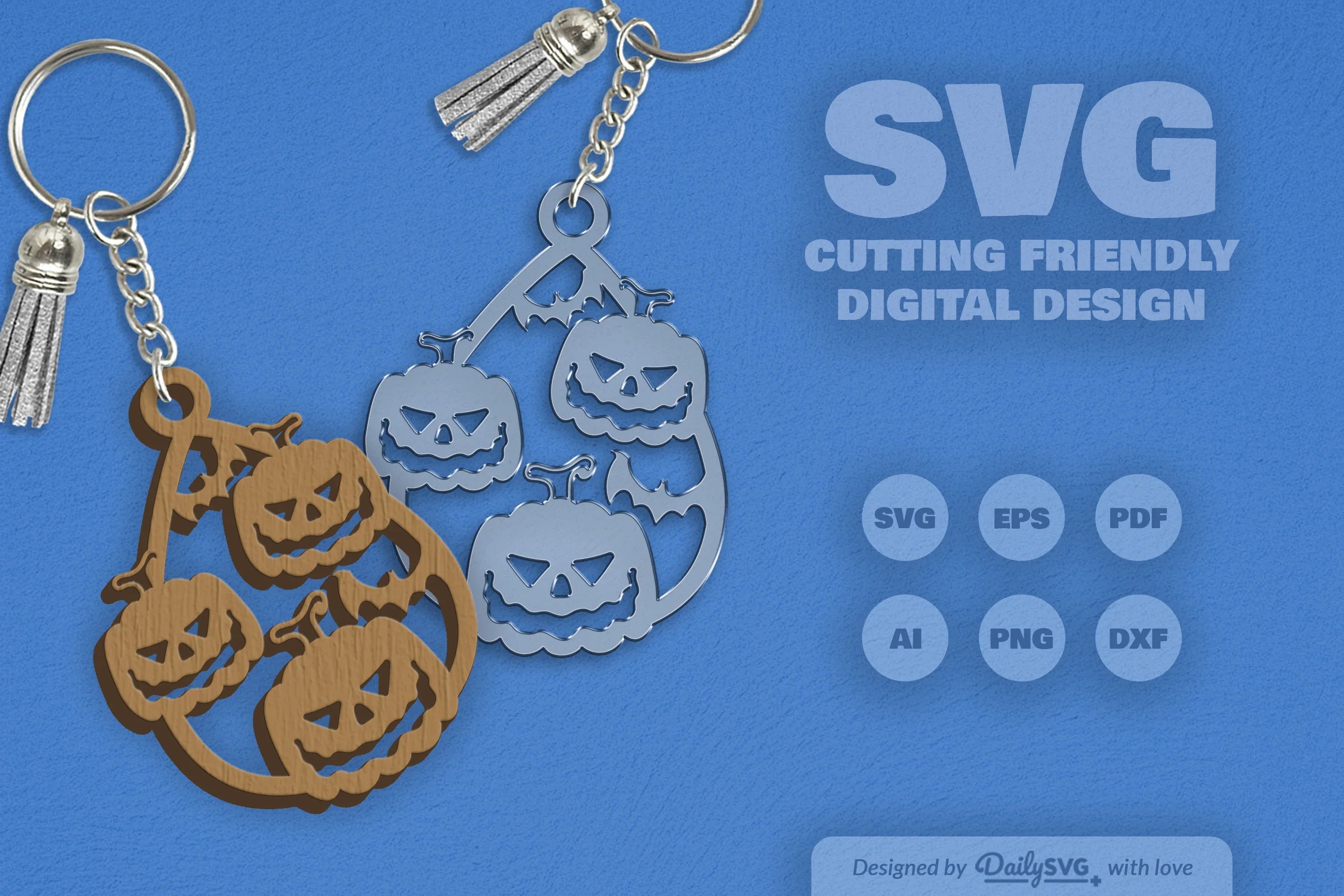 Halloween Pumpkin Tear Drop Keychain Clipart - CraftNest - Digital Crafting and Art