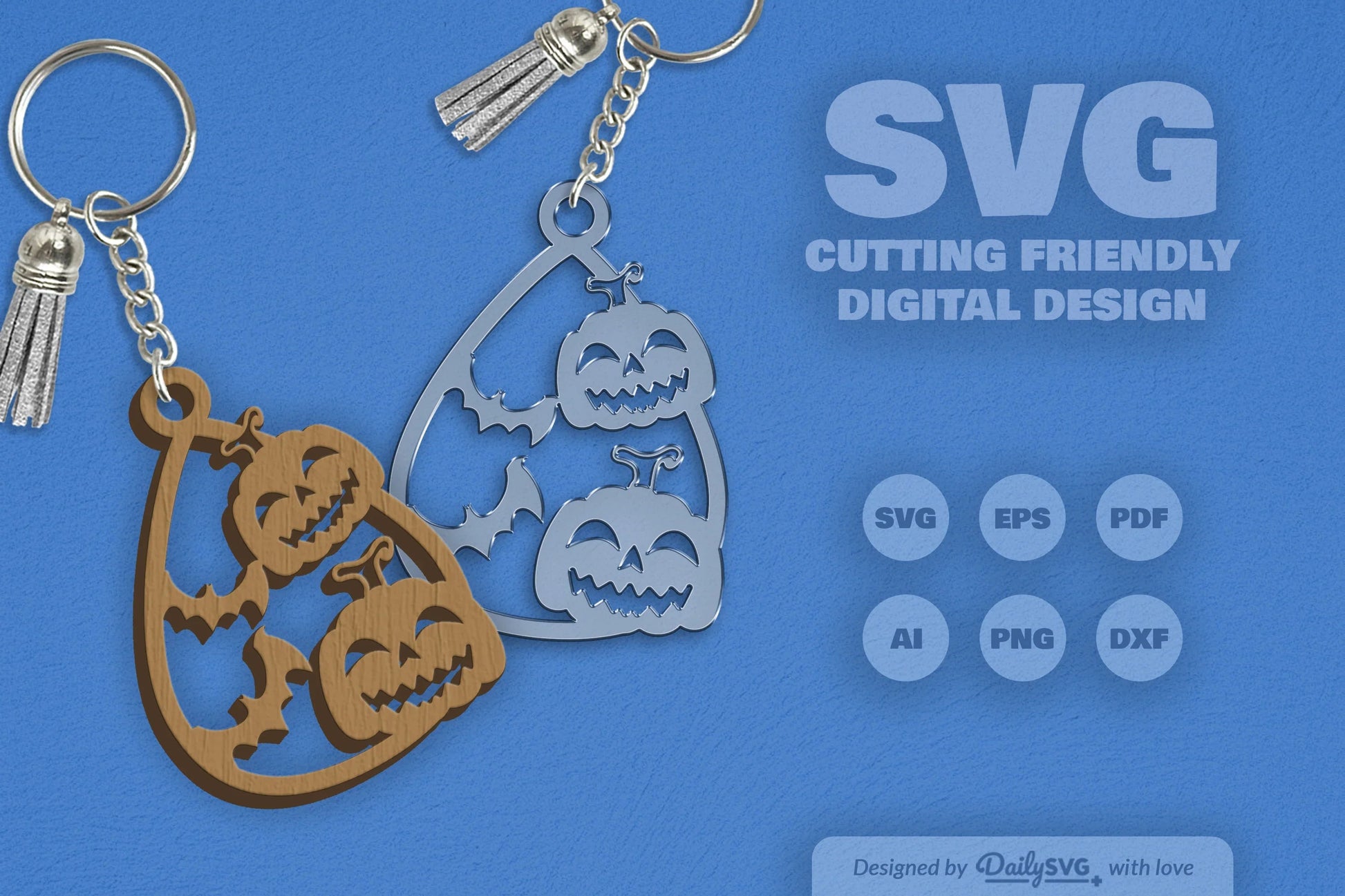 Halloween Pumpkin Tear Drop Keychain Clipart - CraftNest - Digital Crafting and Art