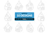 Halloween Pumpkin Tear Drop Keychain Clipart
