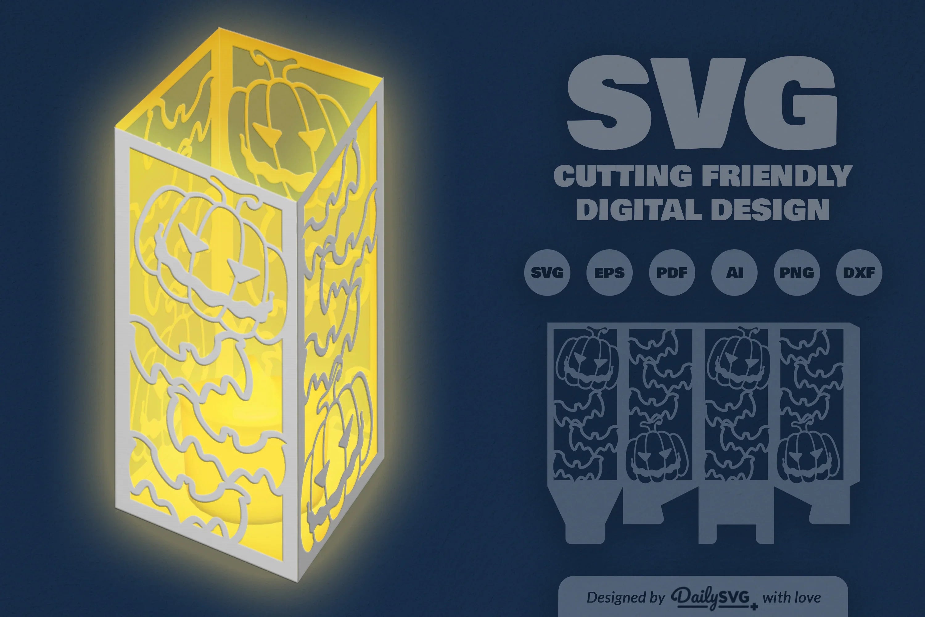 Halloween Pumpkin Papercut SVG Bundle 3 - CraftNest - Digital Crafting and Art