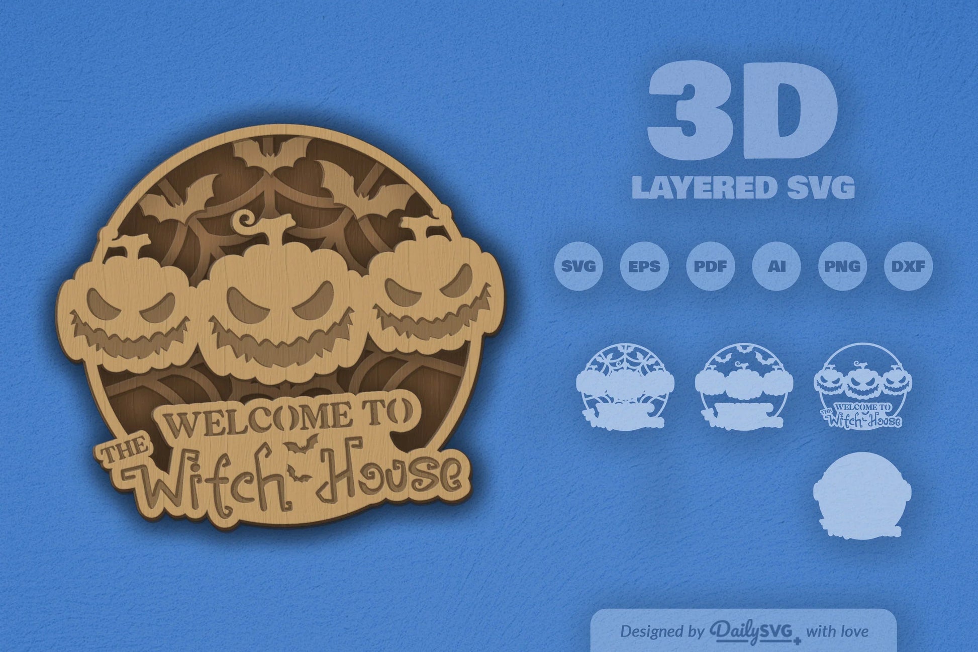 Halloween Pumpkins Laser Cut 3D SVG Bundle - CraftNest - Digital Crafting and Art