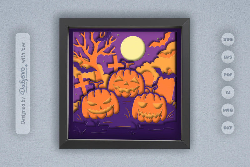 Halloween Pumpkin Papercut SVG Bundle 1 - CraftNest - Digital Crafting and Art